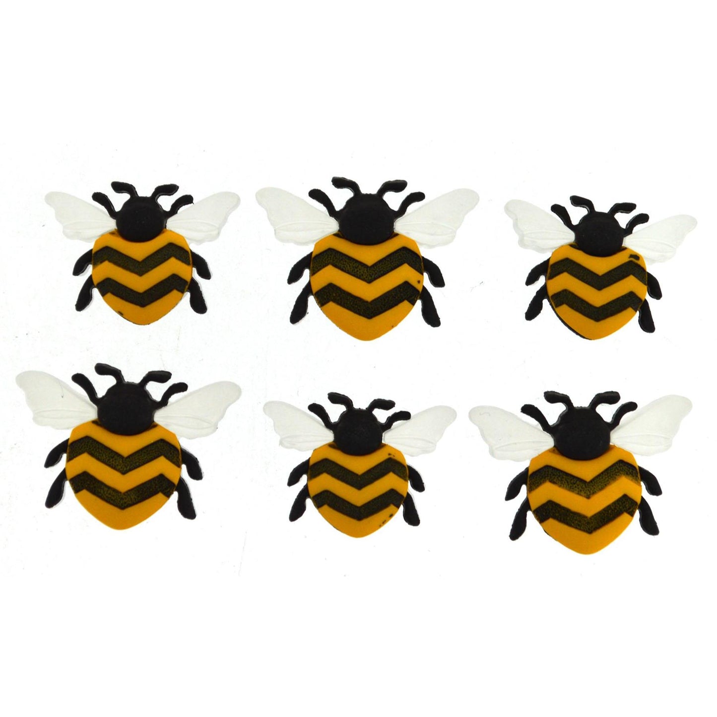 Bee Happy - Novelty Craft Embellishment Buttons by Dress It Up