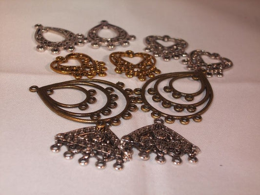 Chandeliers - Earrings / Necklace - 10 Supplied 2 each of 5 designs