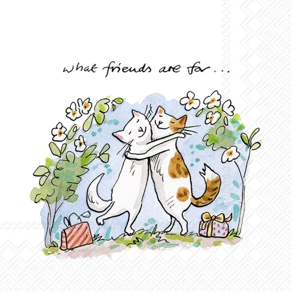 4 x Paper Napkins - Cat's Friends - Ideal for Decoupage / Napkin Art