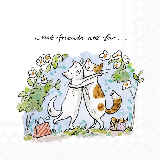 4 x Paper Napkins - Cat's Friends - Ideal for Decoupage / Napkin Art