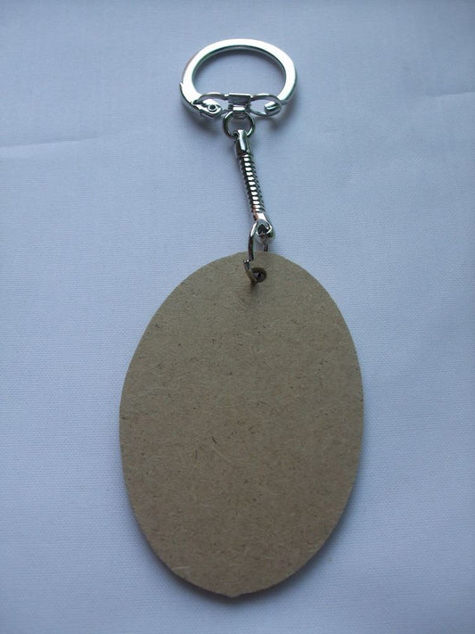 MDF Wooden Keyring For Decoration - Oval