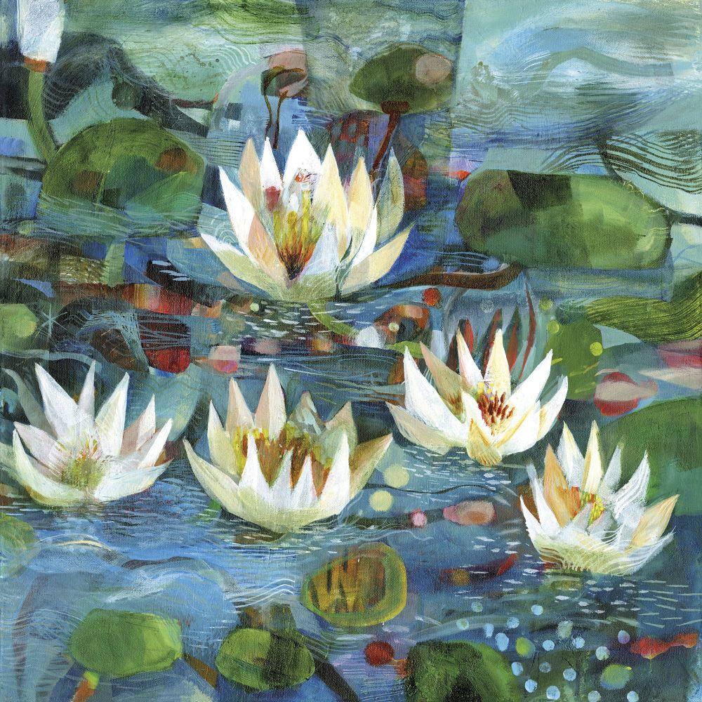 4 x Paper Napkins - Nelumbo Water Lily - Ideal for Decoupage / Napkin Art