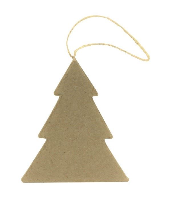 décopatch Mache Flat Christmas Tree to Hang, 1 x 7 x 8 cm, Brown