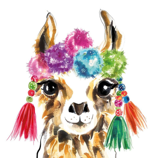 4 x Paper Napkins - Hey! Llama - Ideal for Decoupage / Napkin Art