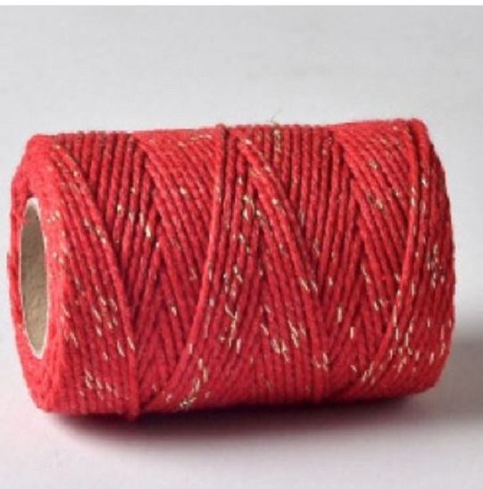 Red Sparkle Baker's Twine - 100m Roll