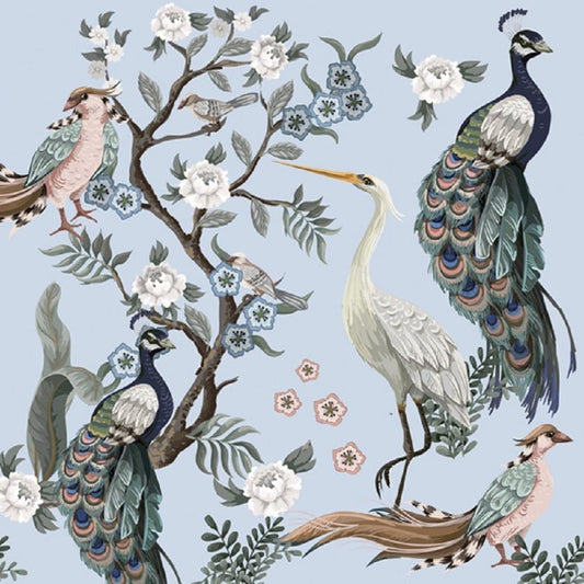 4 x Paper Napkins - Peacocks & Herons - Ideal for Decoupage / Napkin Art