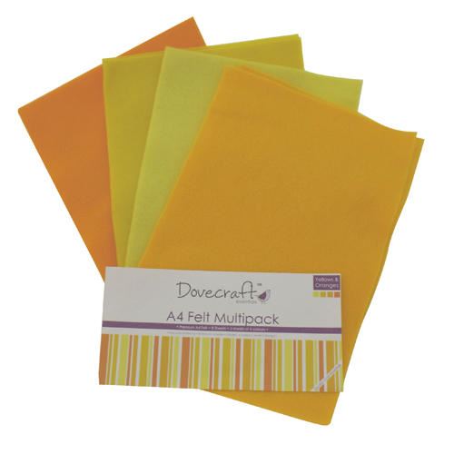 Dovecraft Felt & Foam Assorted Packs 8 Sheets, 4 Colours