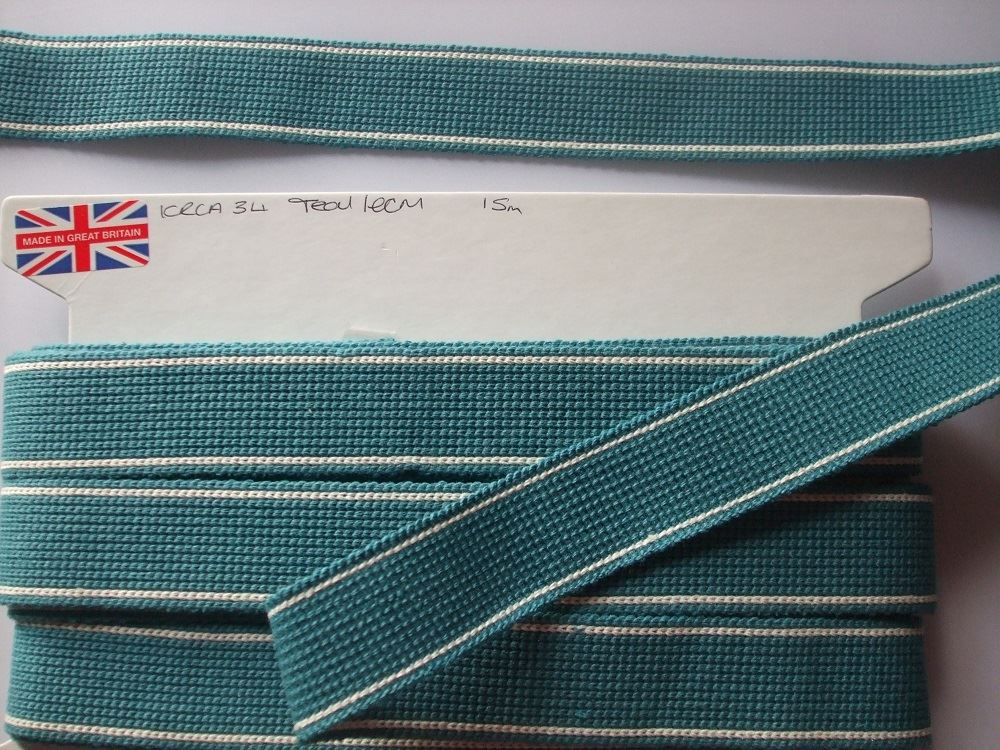 Webbing 34mm Cotton with Stripe Detail - Ideal for Bag Straps