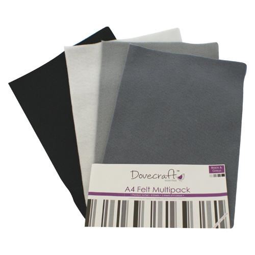 Dovecraft Felt & Foam Assorted Packs 8 Sheets, 4 Colours