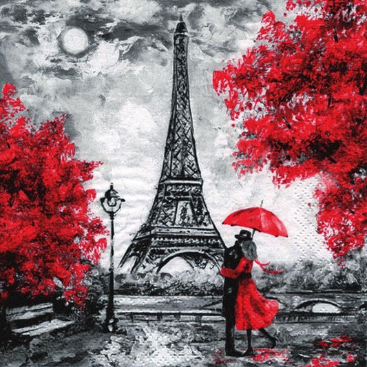 4 x Paper Napkins - Love in Paris - Ideal for Decoupage / Napkin Art