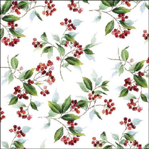 Ambiente Pack of 20 Paper Napkins / Serviettes - Winter Foliage - 33cm x 33cm - 3 Ply