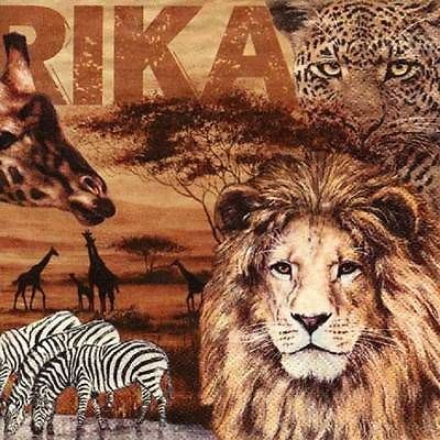 4 x Paper Napkins - Africa Collage - Ideal for Decoupage / Napkin Art [1661493]