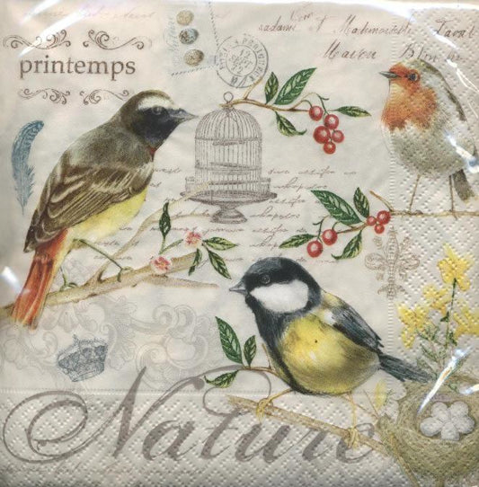 4 x Paper Napkins - The Birds - Ideal for Decoupage / Napkin Art