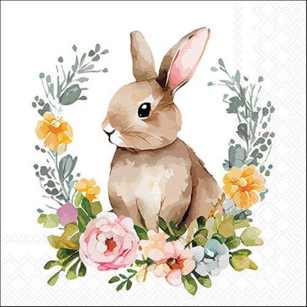 4 x Paper Napkins - Cute Easter Rabbit - Ideal for Decoupage / Napkin Art