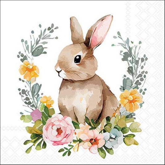 4 x Paper Napkins - Cute Easter Rabbit - Ideal for Decoupage / Napkin Art
