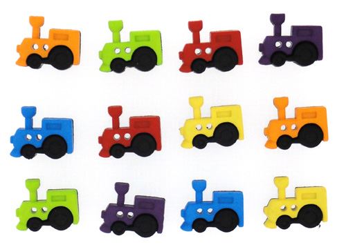 Sew Cute Trains - Cute Button Embellishments by Dress It Up