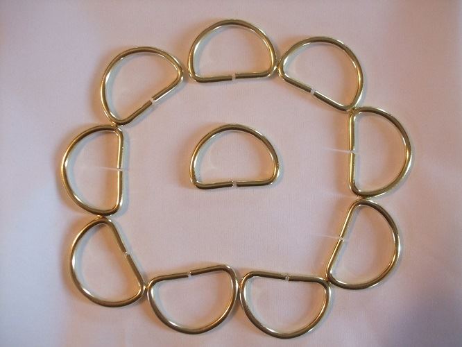 Pack of 10 D-Rings  - Ideal for handbags etc. Choice of colour & Size