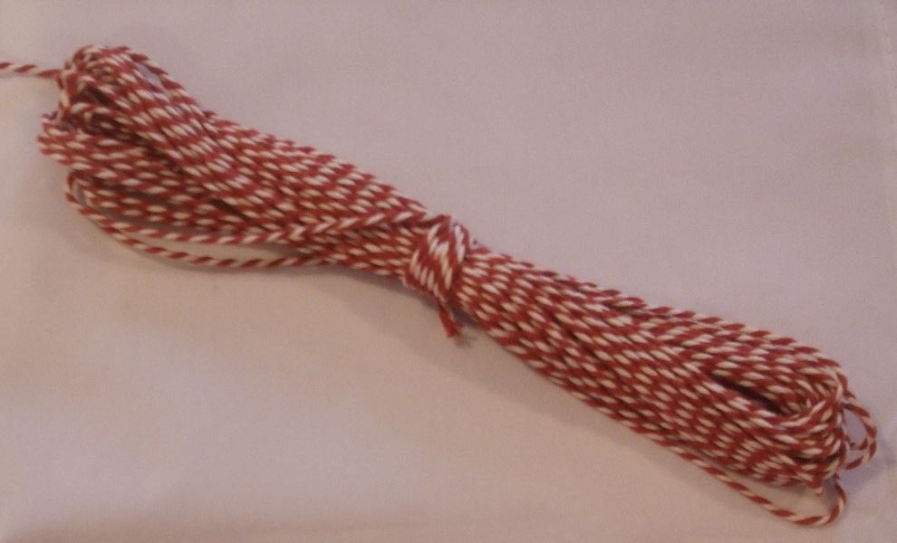 10m of Candy Striped Bakers Twine - Large Range of Colours