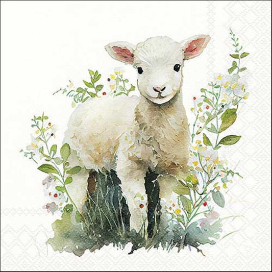 4 x Paper Napkins - Lamb - Ideal for Decoupage / Napkin Art