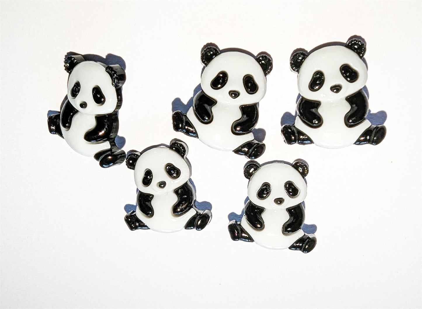 Pack of 5 Large Panda Buttons 23mm x 18mm with shank