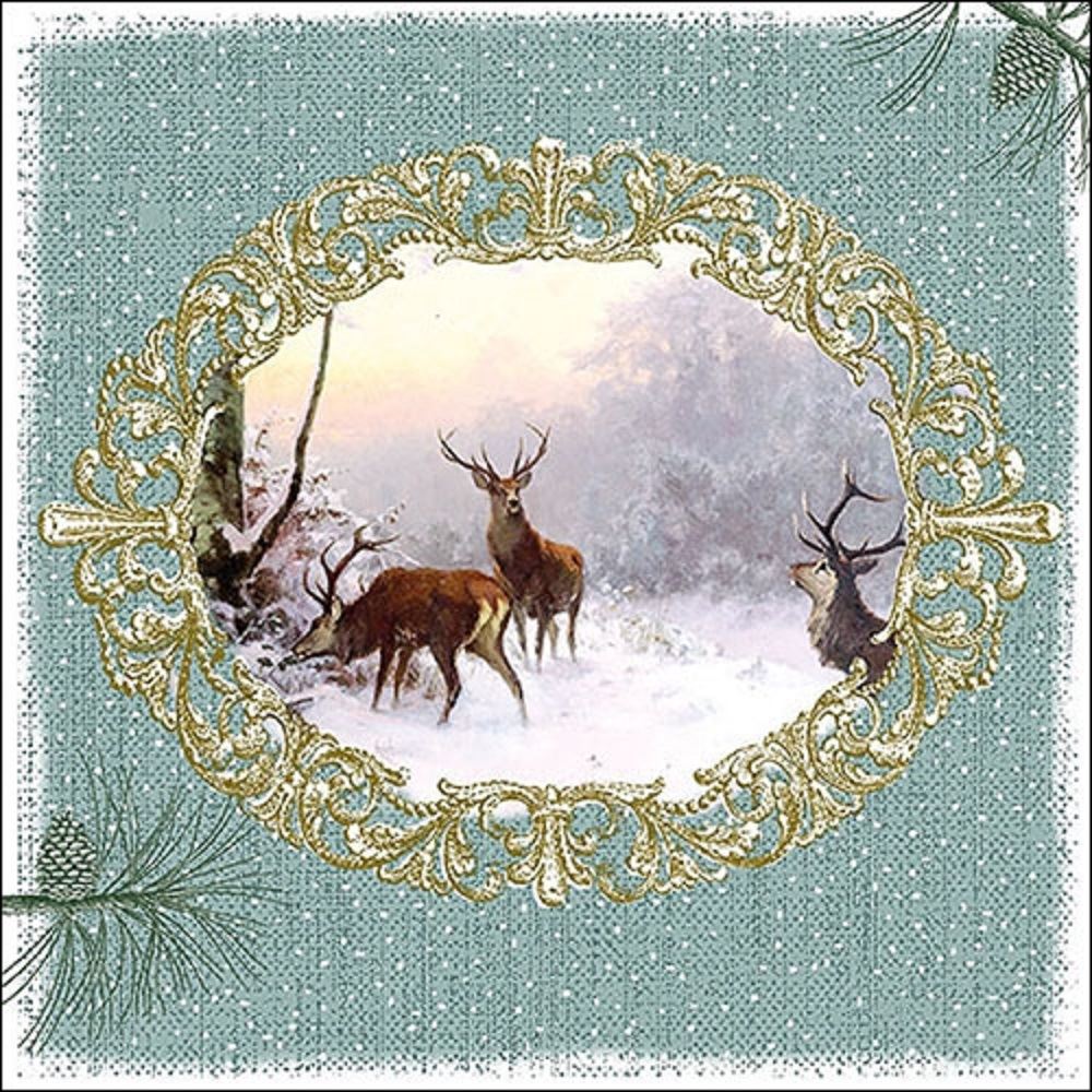 4 x Paper Napkins - Elegant Deers - Ideal for Decoupage / Napkin Art