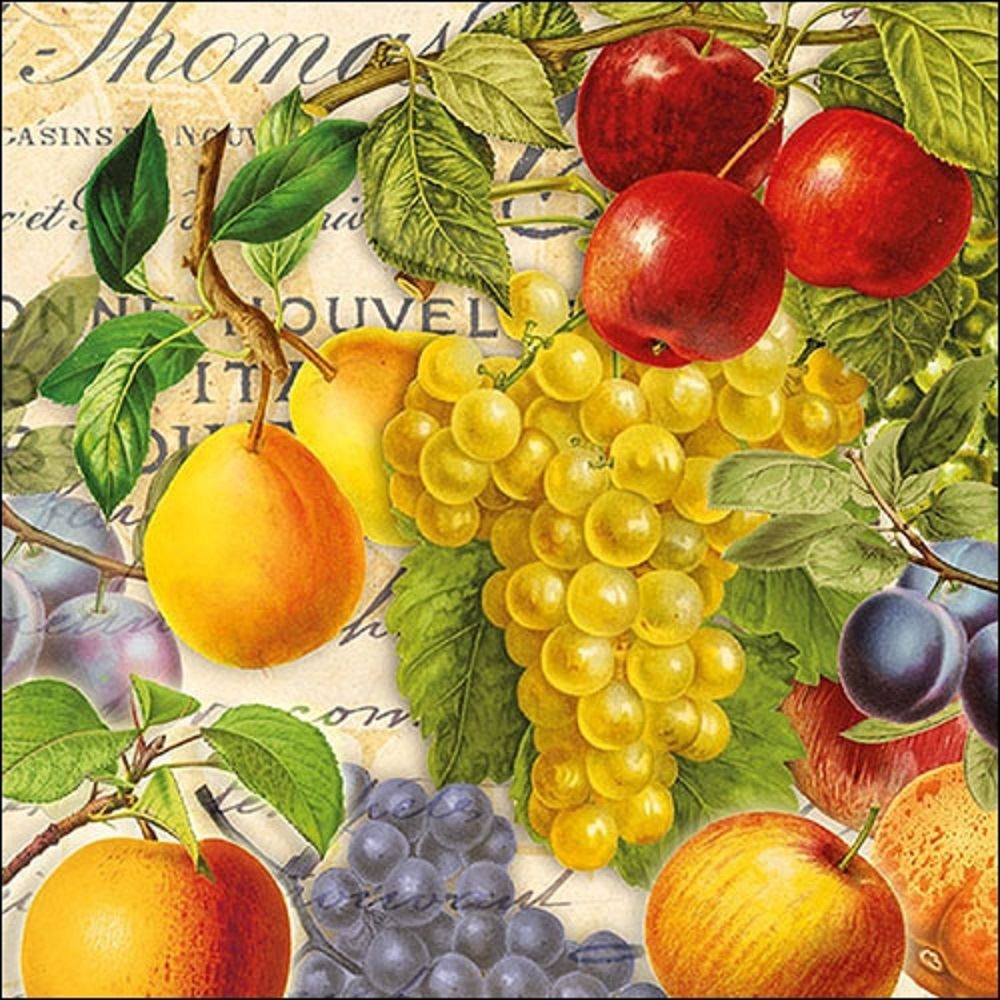 4 x Paper Napkins - Autumn Fruit - Ideal for Decoupage / Napkin Art