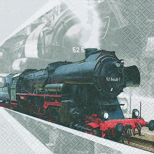 4 x Paper Napkins - Locomotive Train - Ideal for Decoupage / Napkin Art