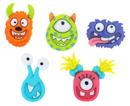 Mad For Monsters - Novelty Craft Buttons & Embellishments by Dress It Up