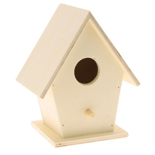 Wooden Birdhouse To Decorate - 8cm x 6cm x 10cm