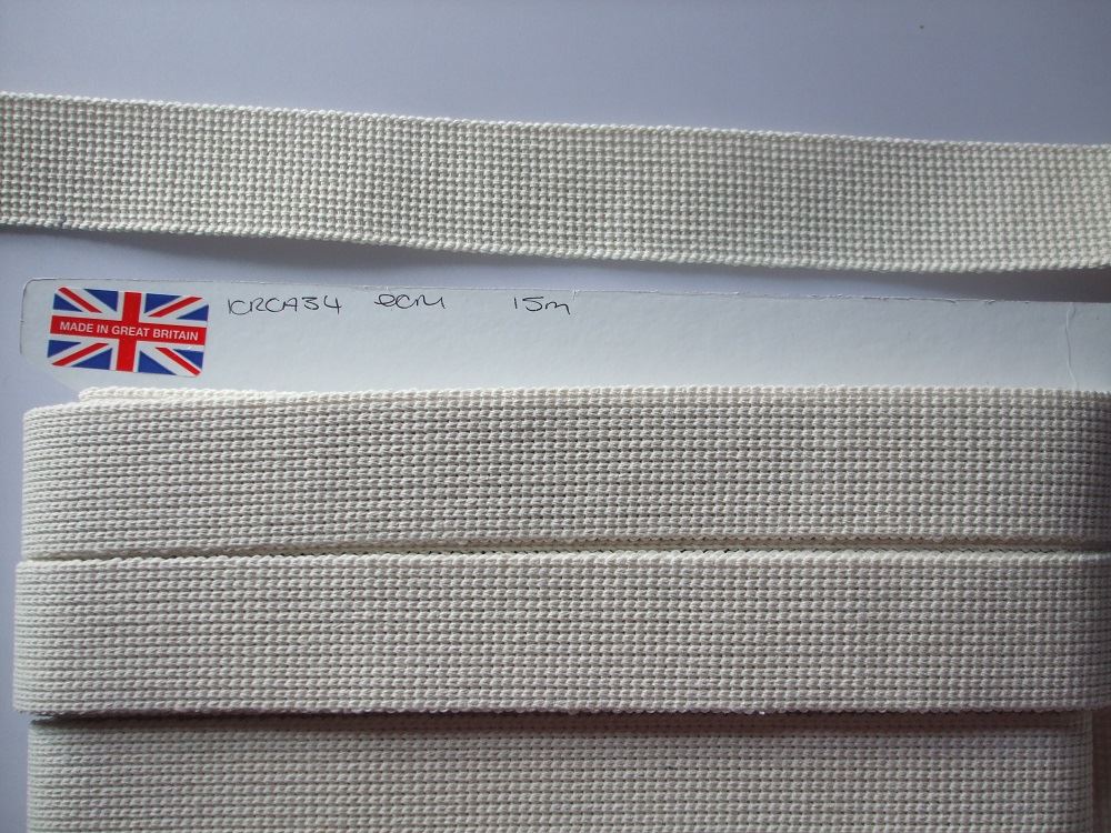 Webbing 34mm Cotton with Stripe Detail - Ideal for Bag Straps