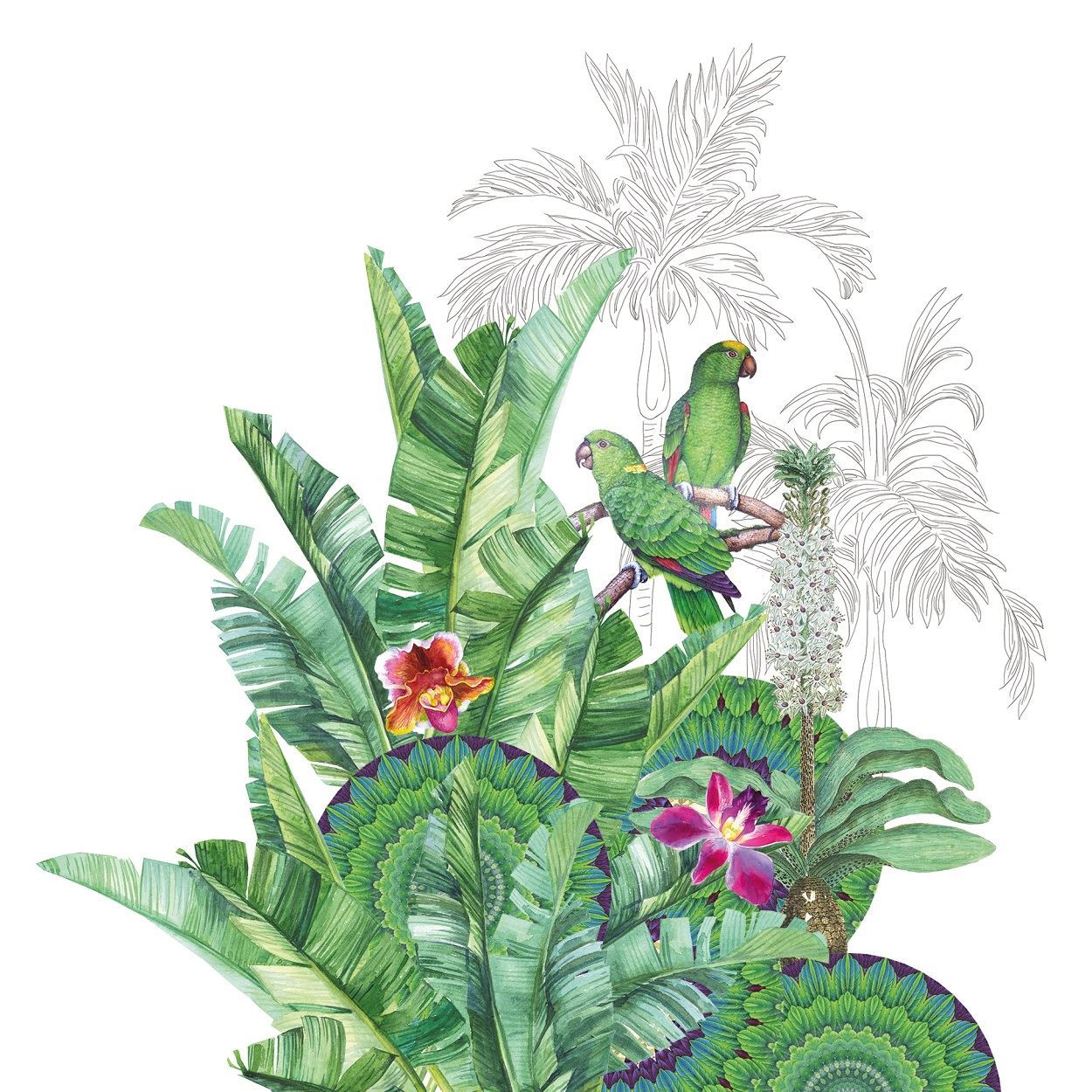 4 x Paper Napkins - Tropicale - Ideal for Decoupage / Napkin Art