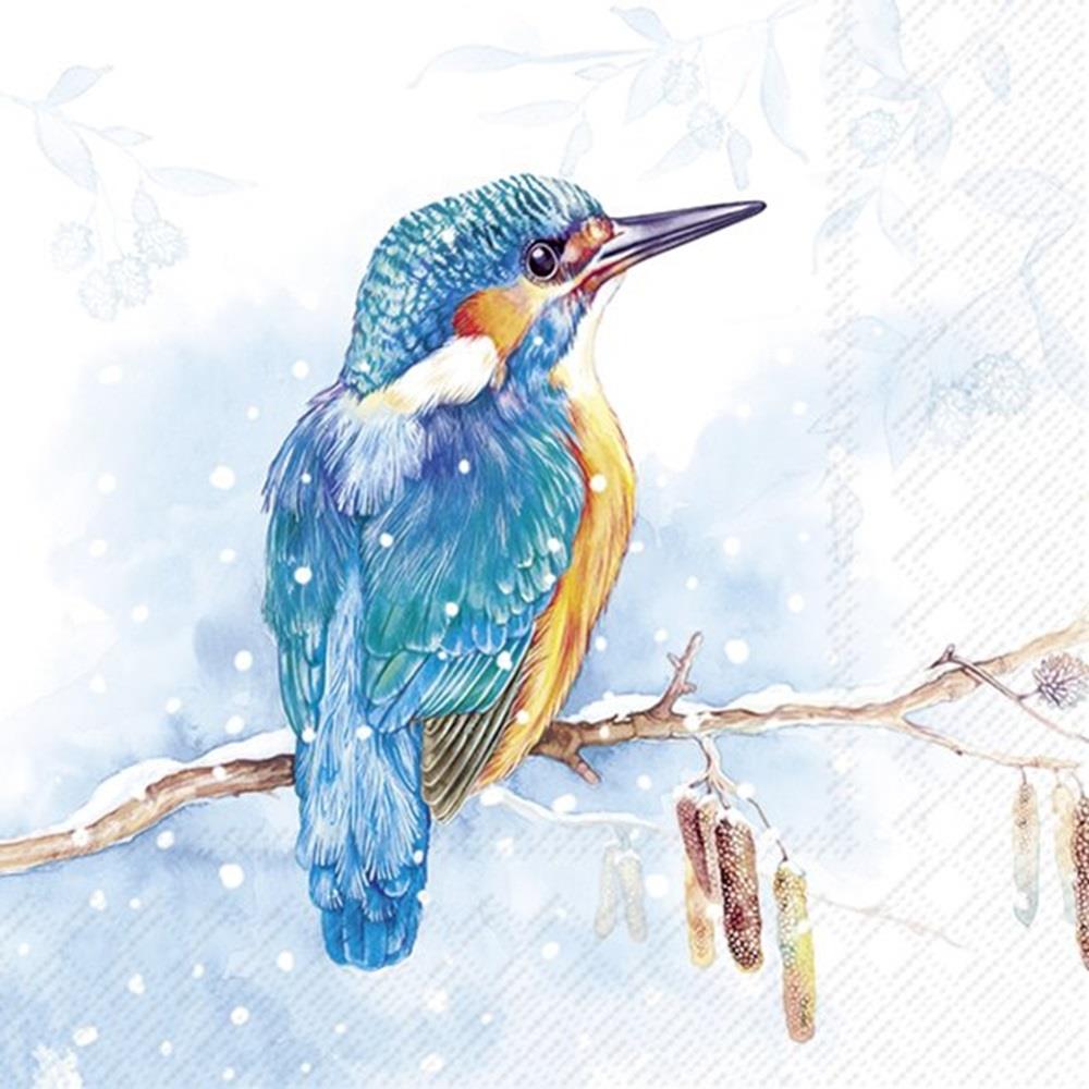 4 x Paper Napkins - The Kingfisher - Ideal for Decoupage / Napkin Art