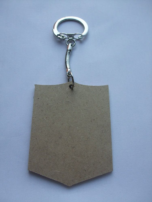 MDF Wooden Keyring For Decoration - Shield Shaped