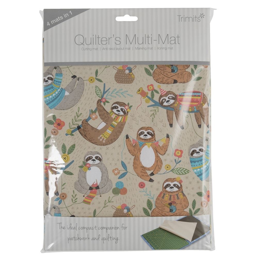 4-in-1 Quilter's Multi Mat, Cutting Mat, Ironing Board, Anti Skid Sheet, Pattern Marking Sheet - Sloth