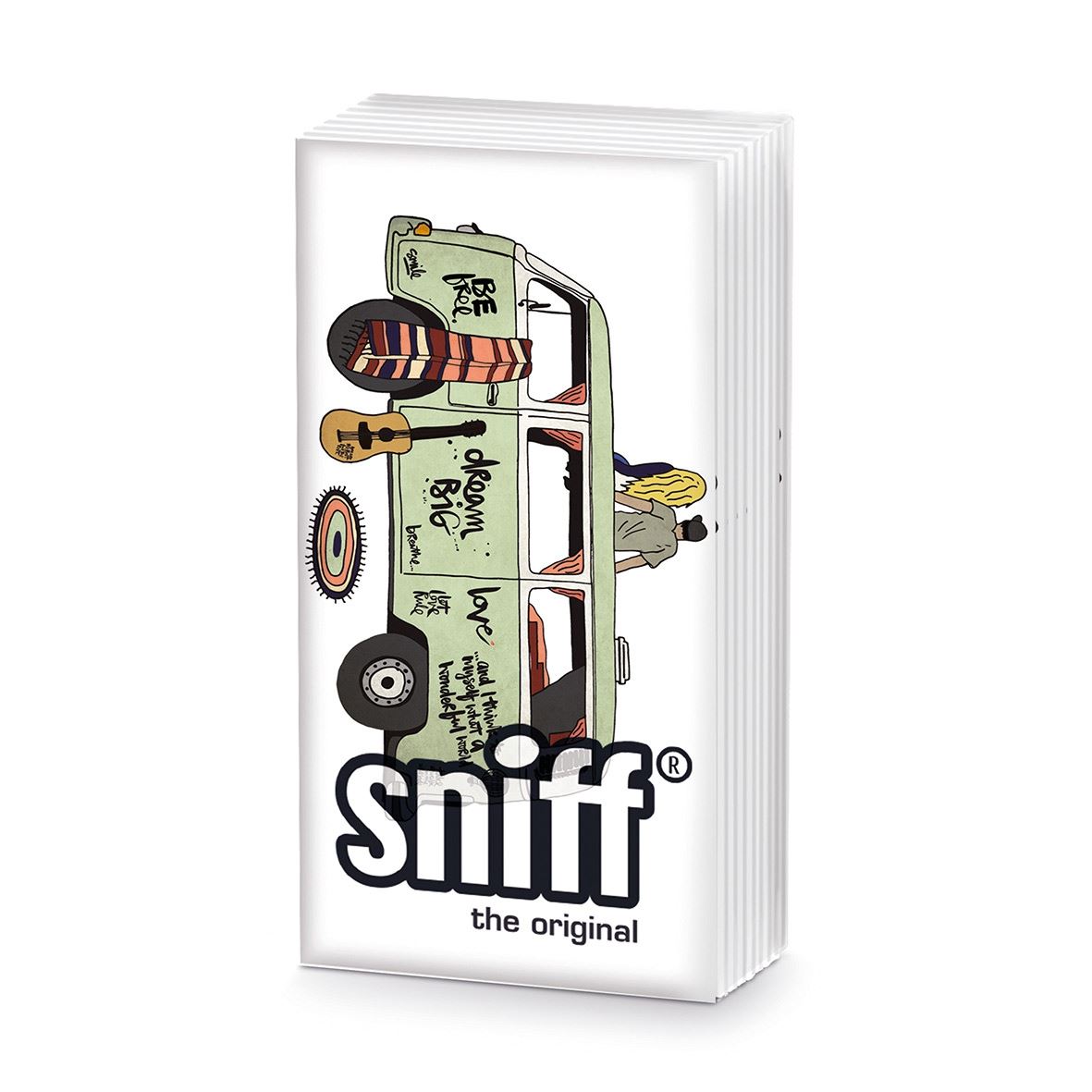 Sniff Novelty Paper Tissues - Camper Van - Handbag / Pocket Sized Single Pack of 10 Tissues