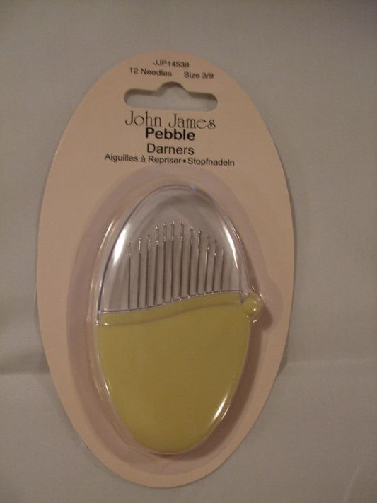 John James Pebble Needle Set - Set of 12 Darners Needles In Lemon Pebble