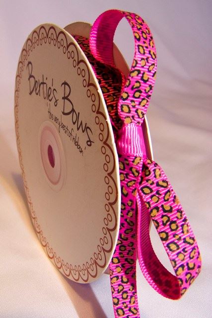 2m of Bertie's Bows Leopard Print Ribbon - 9mm - Choice of Colours