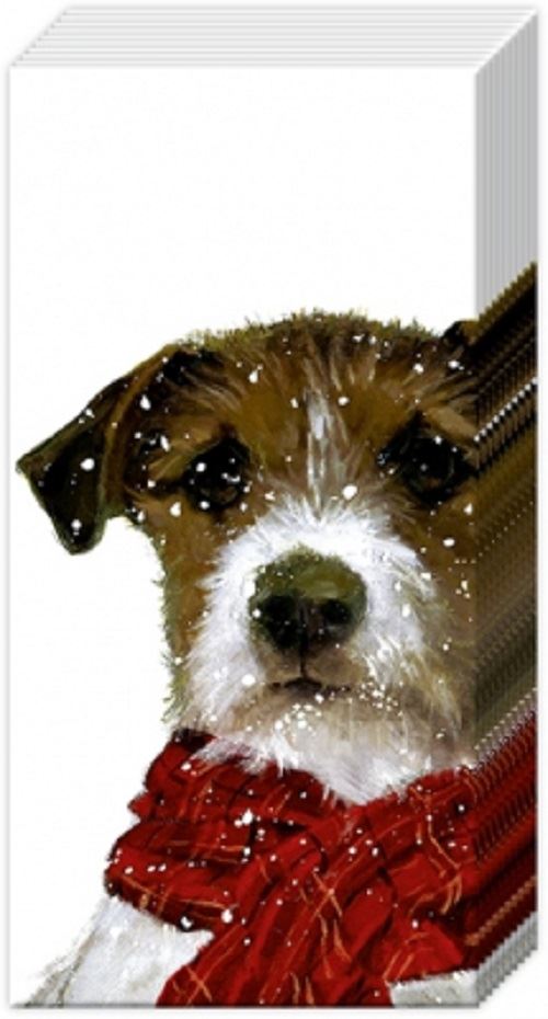 Christmas Puppy Novelty Paper Tissues Handbag / Pocket Sized