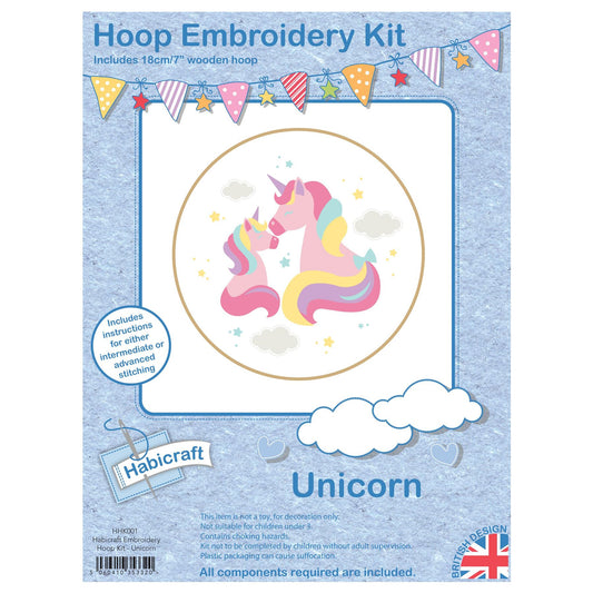 Habicraft Hoop Embroidery Kit - Unicorn - HHK001