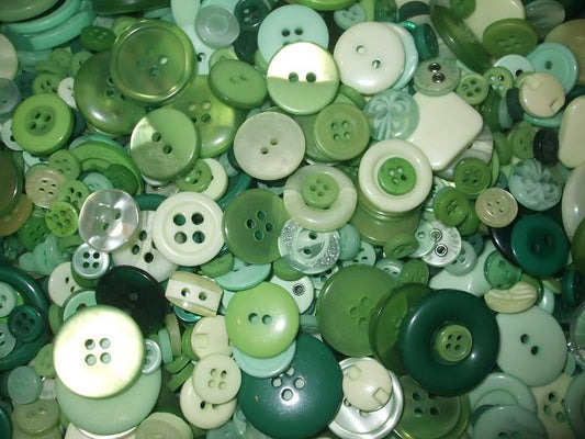 50g of Mixed Buttons - Green