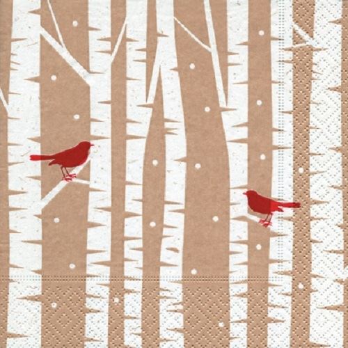 Paper+Design Pack of 20 Napkins / Serviettes - Red Birds - 33cm x 33cm - 3ply