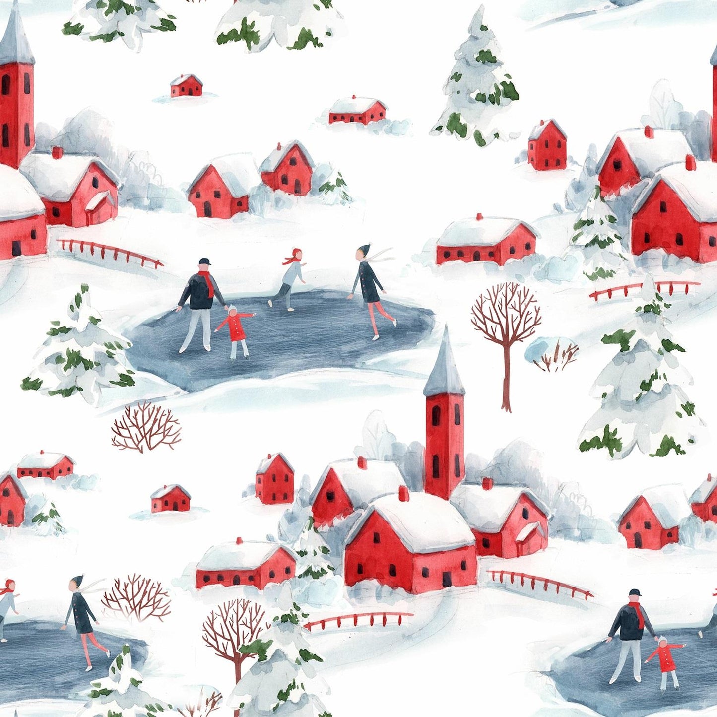 4 x Paper Napkins - Winter Wonderland - Ideal for Decoupage / Napkin Art