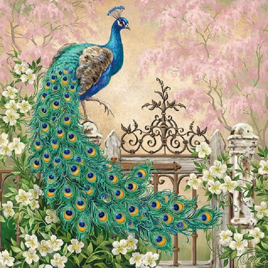 4 x Paper Napkins - Noble Peacock - Ideal for Decoupage / Napkin Art