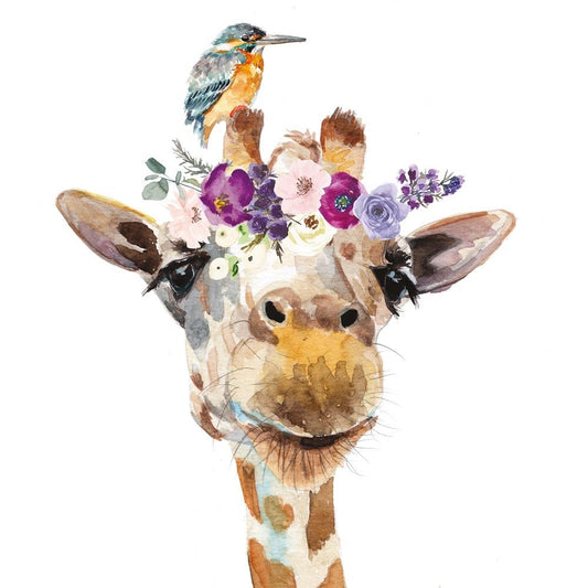 4 x Paper Napkins - Pretty Giraffe - Ideal for Decoupage / Napkin Art