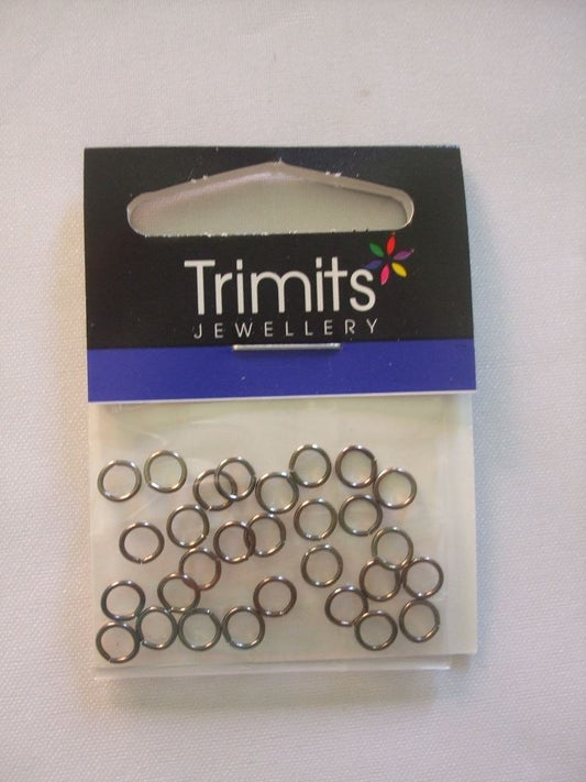 Trimits 5mm Jump Rings - Pack of 30 - Black Coloured