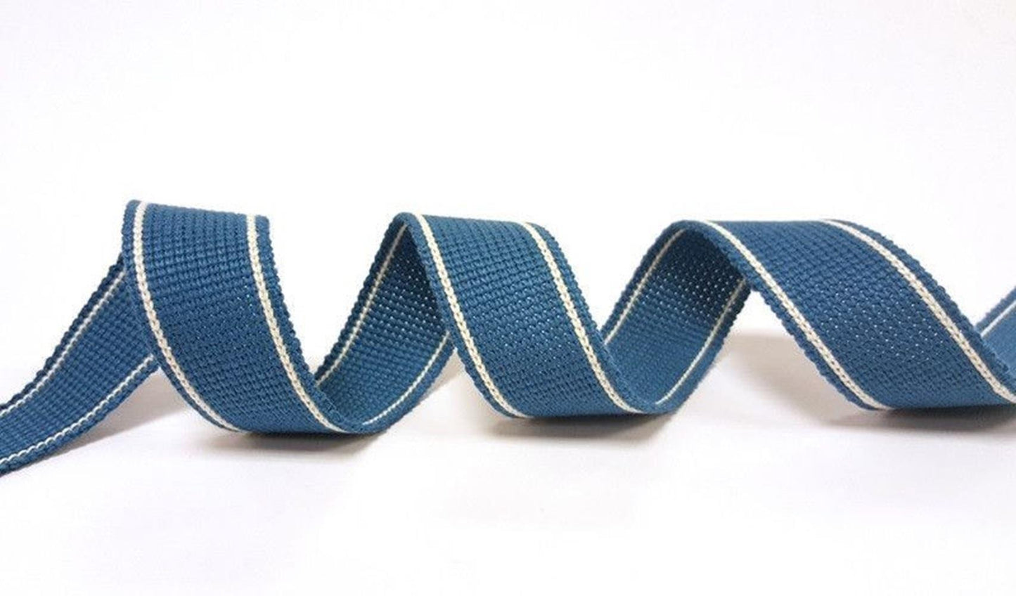 Webbing 34mm Cotton with Stripe Detail - Ideal for Bag Straps