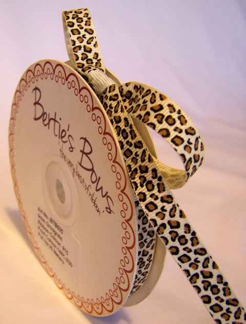 2m of Bertie's Bows Leopard Print Ribbon - 9mm - Choice of Colours