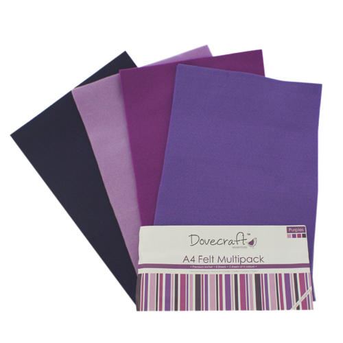 Dovecraft Felt & Foam Assorted Packs 8 Sheets, 4 Colours