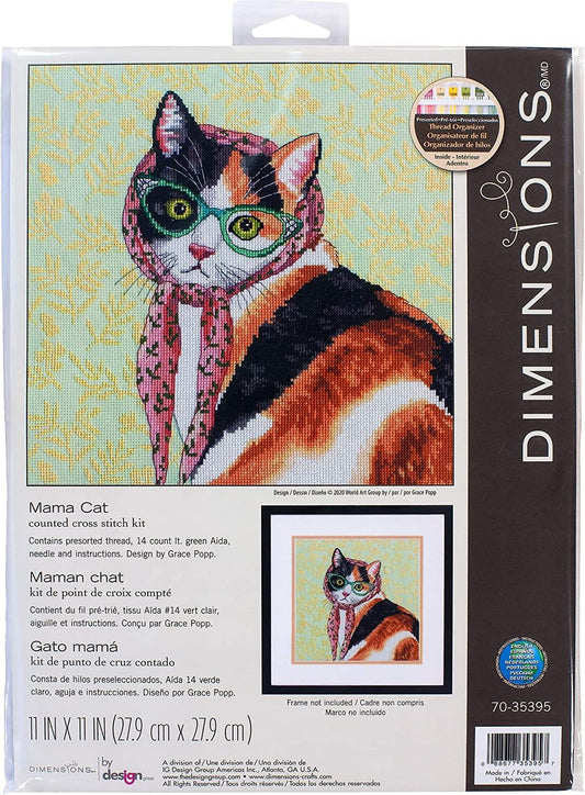 Dimensions Counted Cross Stitch Kit. Mama Cat