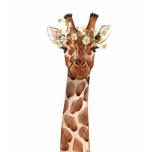 4 x Paper Napkins - Flower Giraffe - Ideal for Decoupage / Napkin Art